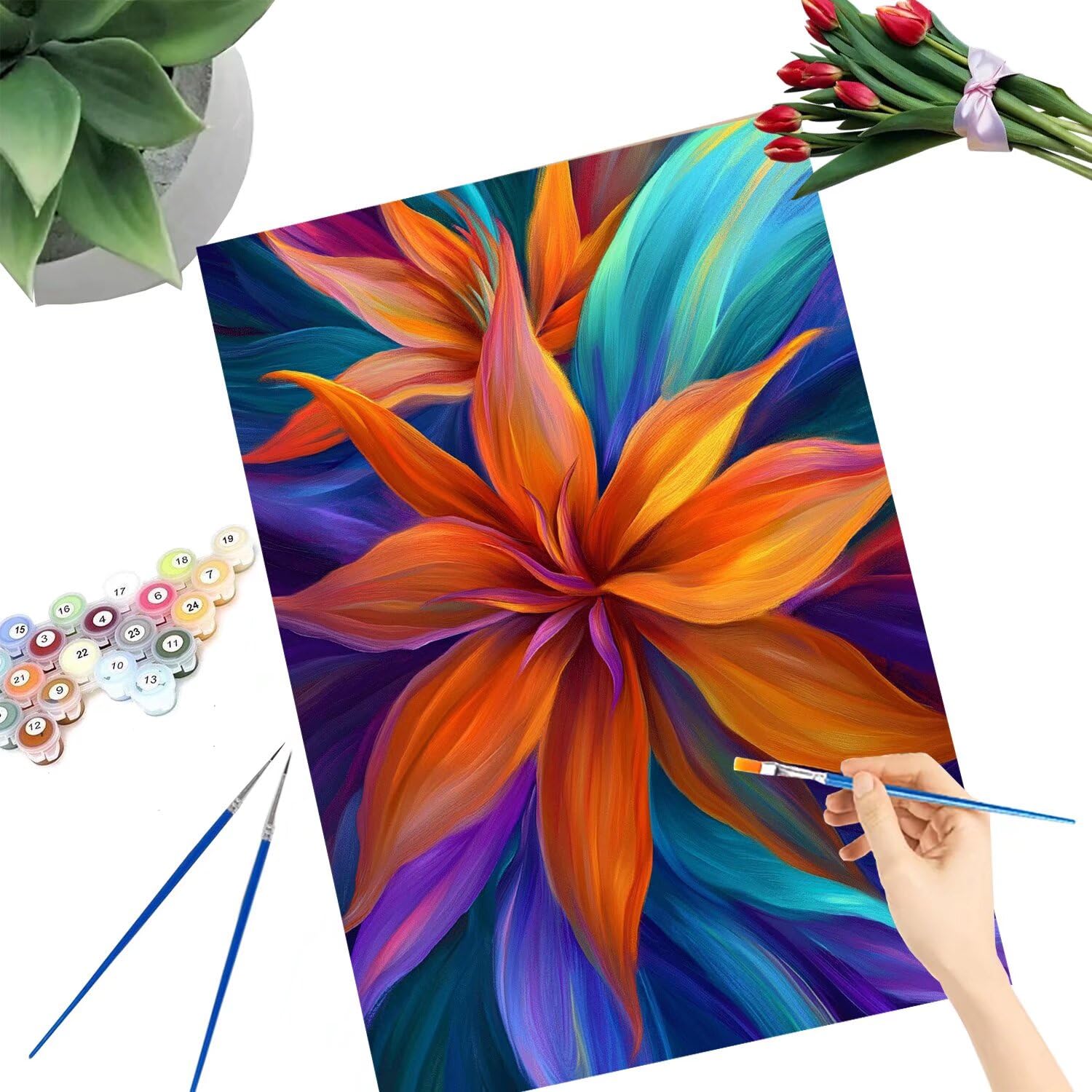 Pintar por Numeros Adultos pintar por numeros niños manualidades niños 10 años, DIY Pintar por Números de Pincel y Pintura acrílica Decoraciones para el Hogar Manualidades, sin Marco 60x80cm C-188