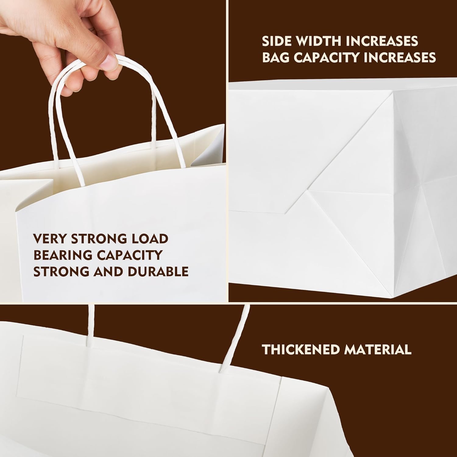 YEEHAW 50 Count Custom Printed Paper Bags, Personalized Kraft Paper Bags with Personal Logo, Ideal for Brand Promotion in Retailing, Gift Wrapping and Shopping - Image 5