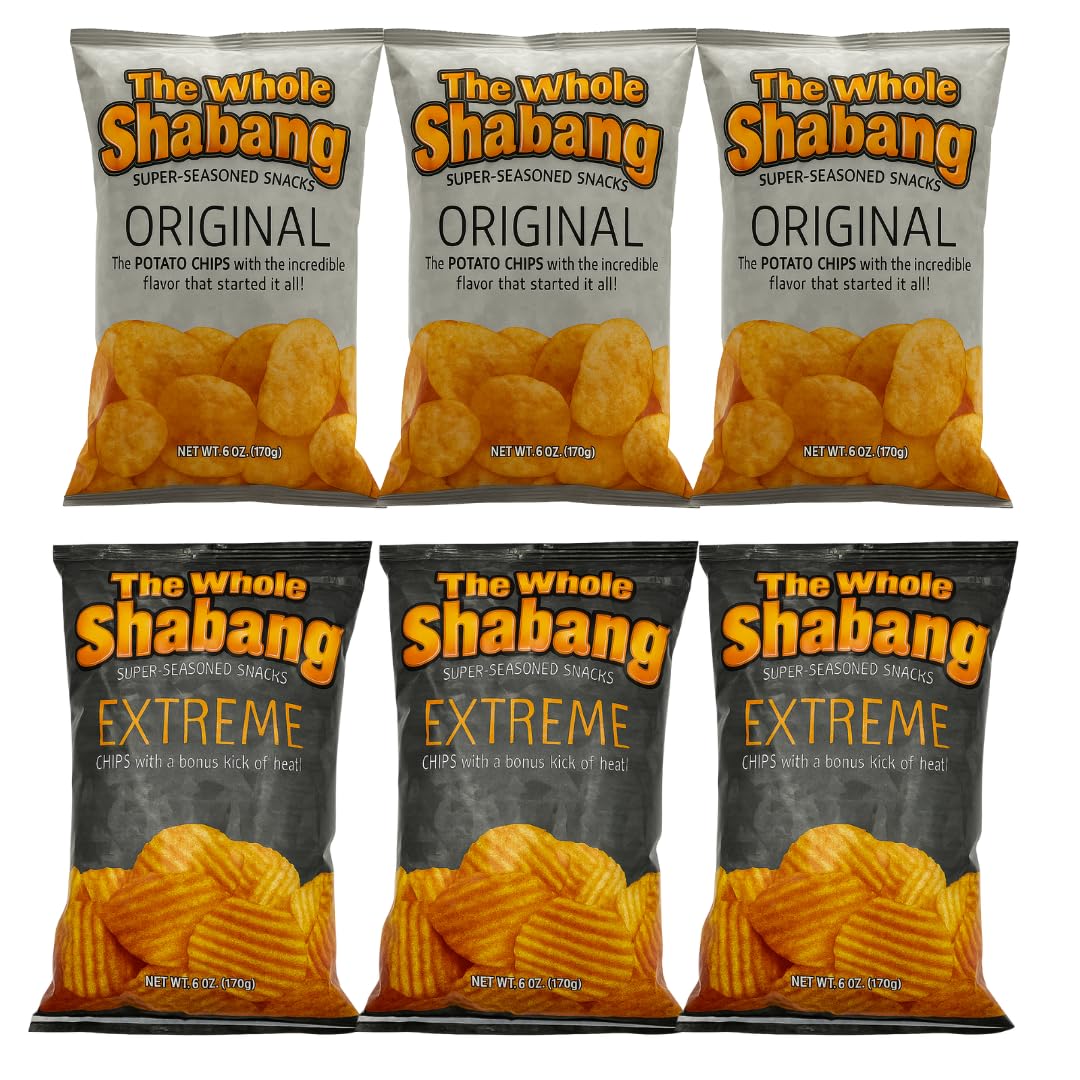 The Whole Shabang Chips by Moon Lodge – Bold Original and Extreme Flavors Whole Shabang Potato Chips – Rippled Savory Shabangs for Adults – Gluten