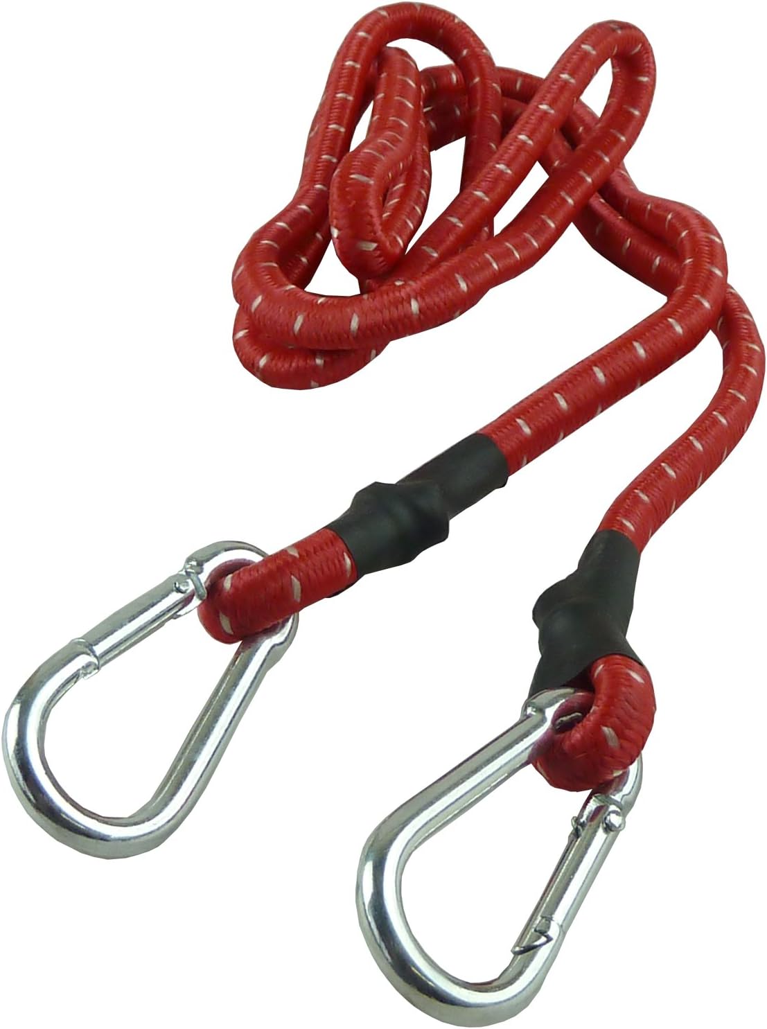 Karabine Bungee Strap With 2 Carabiner Clips (Red)
