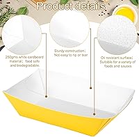 Vista 7 de Lallisa 120 bandejas de papel de 1 libra de papel para perros calientes, bandejas desechables para nachos para servir comida barcos, cartón