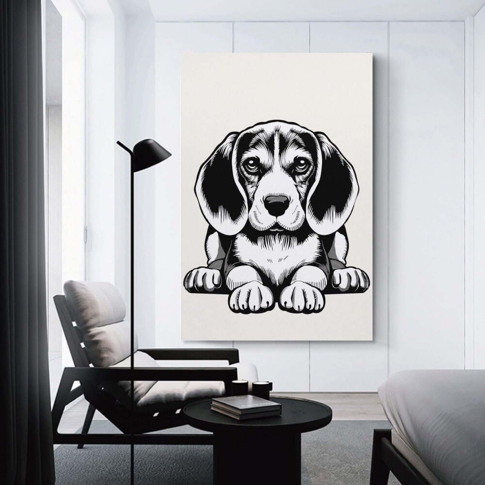 Junmoney Decorative Canvas Print Beagle(3), 24x36inch(60x90cm), for Office, Study Or Home Workspace, Decorative Artwork for Productive Spaces