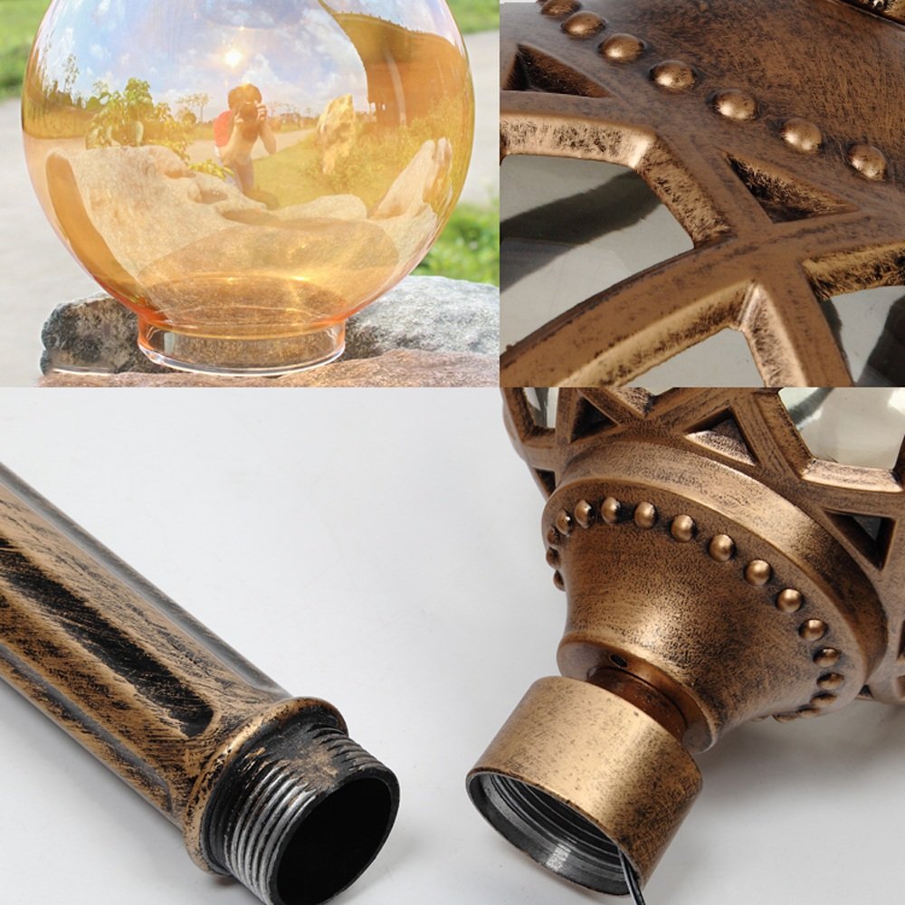 Słupek lampy zewnętrznej, wodoodporna aluminiowa lampa trawiasta, lampa uliczna, klosz szklany, słupek ogrodowy, latarnia, wysoka lampa podłogowa, słup społecznościowy, lam,Bronze_110cm