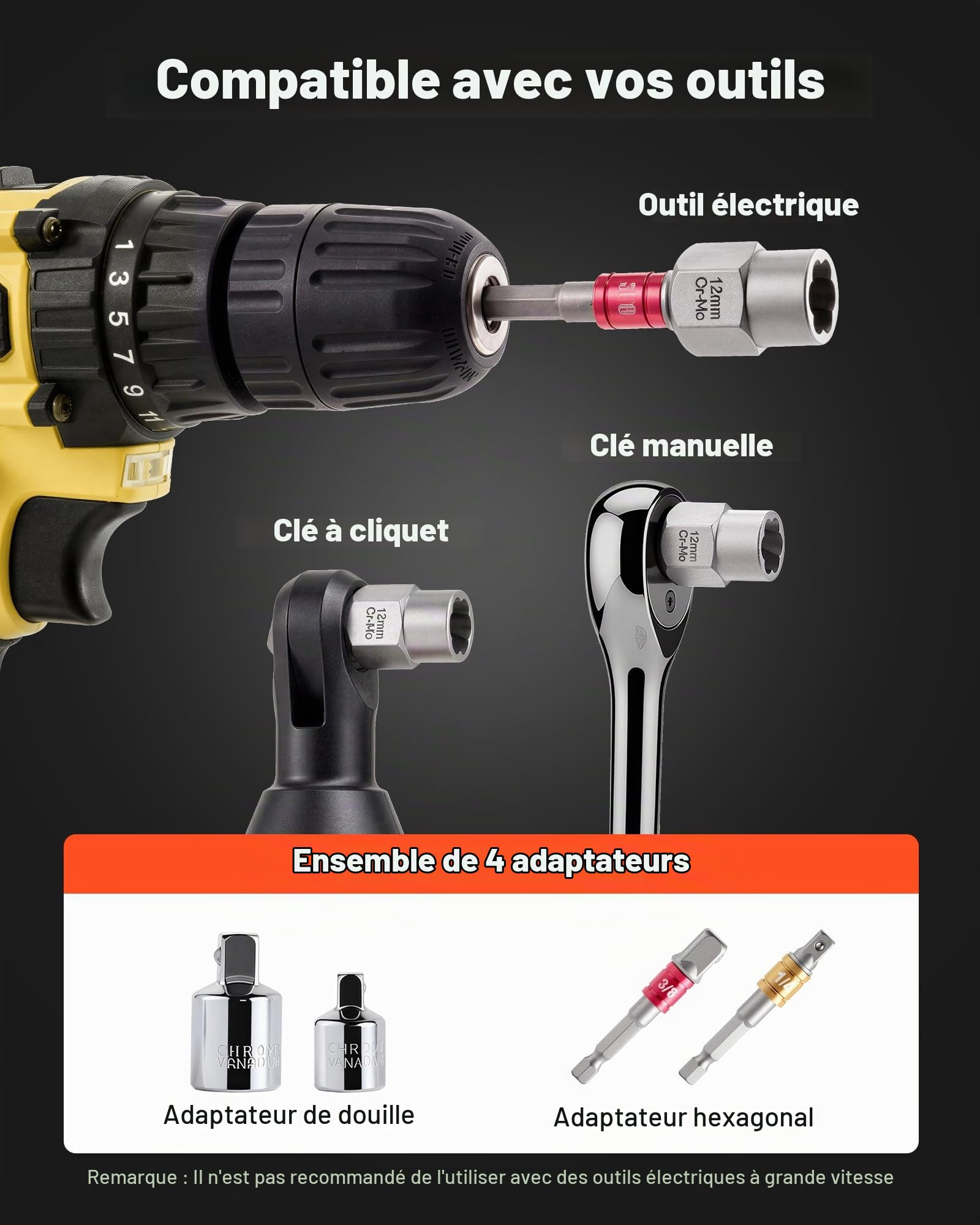 VEVOR Extracteur de Boulons et Écrous 29PCs Extracteurs de Goujons 6 mm à 10 mm et 10,5 mm à 19 mm Outils de Retrait de Goujons Cassés en Acier CR-MO avec Étui pour Enlever les Boulons Cassés Atelier