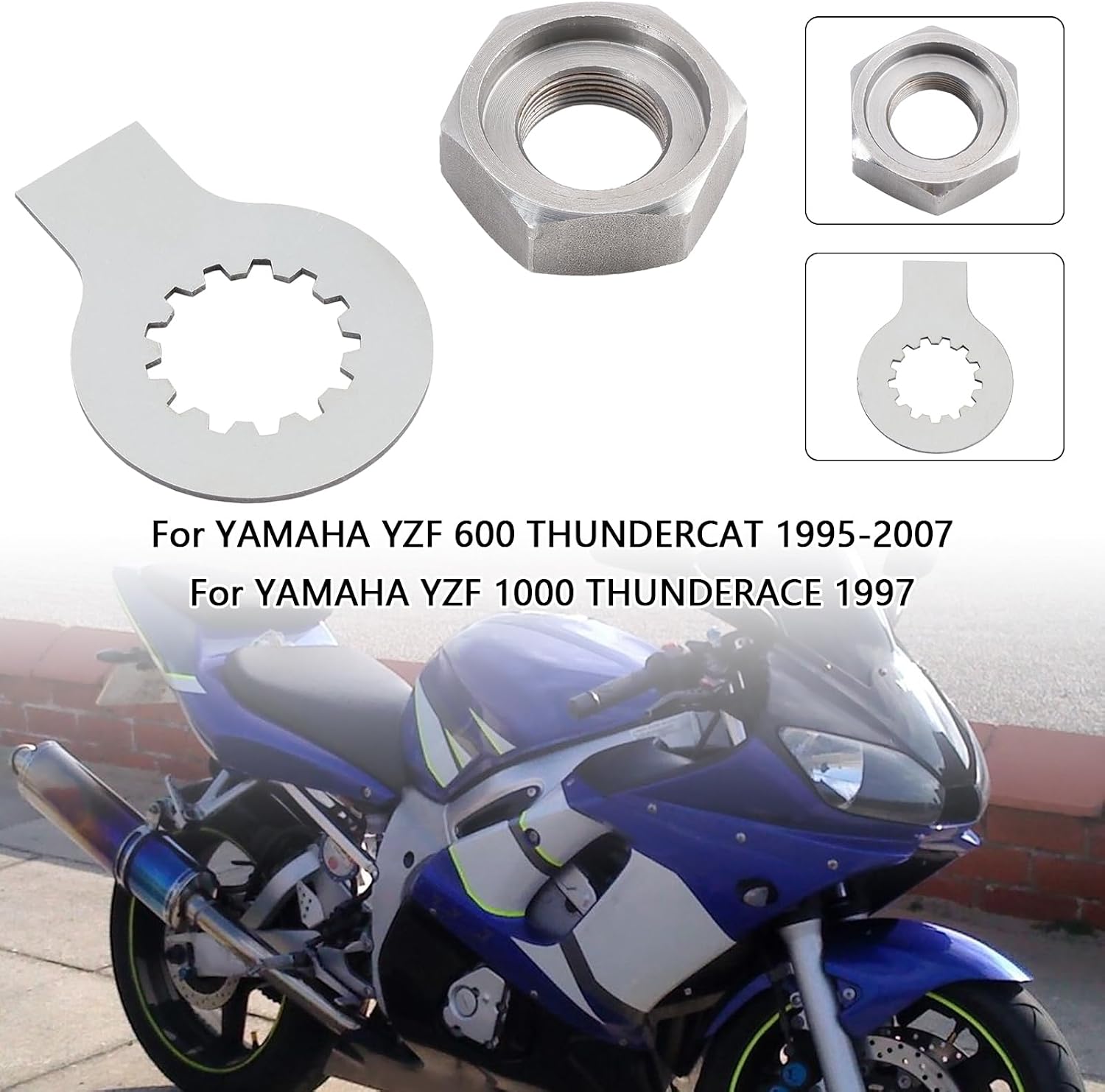 Topteng Front Sprocket Nut Lock Washer Tab Kit for YAMAHA R6 1999-2006, YZF 600 THUNDERCAT 1995-2007, YZF 1000 THUNDERACE 1997, TDM 850 1993