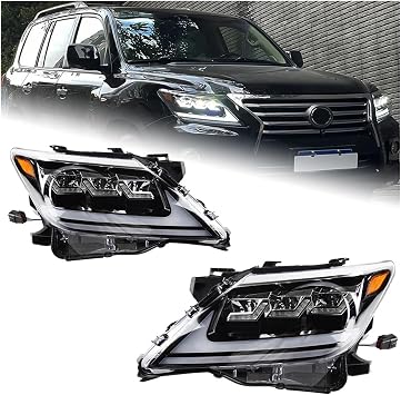 Car Styling Head Lamp Compatible With LX570 Headlights 2009-2015 LED Headlight DRL Projector Lens Low Beam Auto Accessories