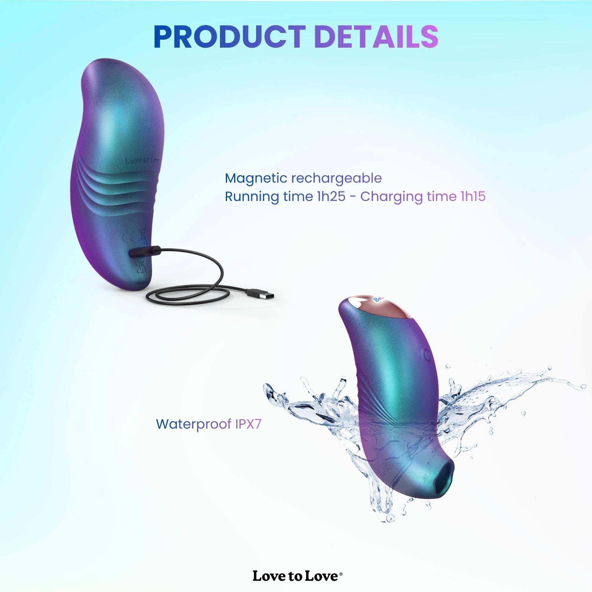 Love to Love Believer – Stimolatore clitorideo a suzione con tecnologia flapping, sex toy da donna telecomandato in silicone, ricaricabile, impermeabile IPX7, formato viaggio
