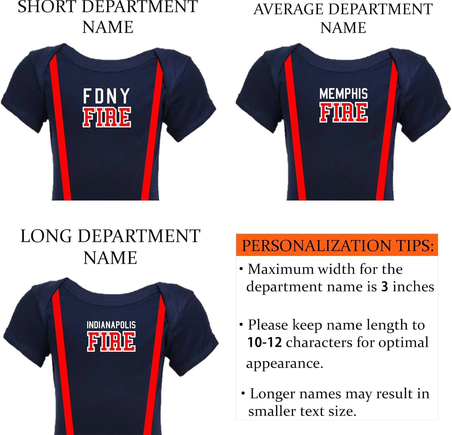 Firefighter Original Personalized Navy Baby Bodysuit - Image 6