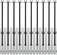 Vista 14 de Paquete de 10 postes de luz de cadena, postes de luz de 10 pies para luces de cadena al aire libre, poste de luz exterior con horquilla, postes
