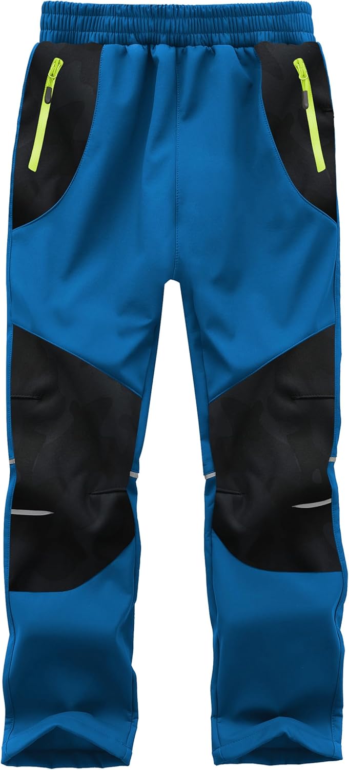 Kids Snow Pants Boys Waterproof Insulated Hiking Pants Youth Winter Warm Fleece Lined Ski Snowpants