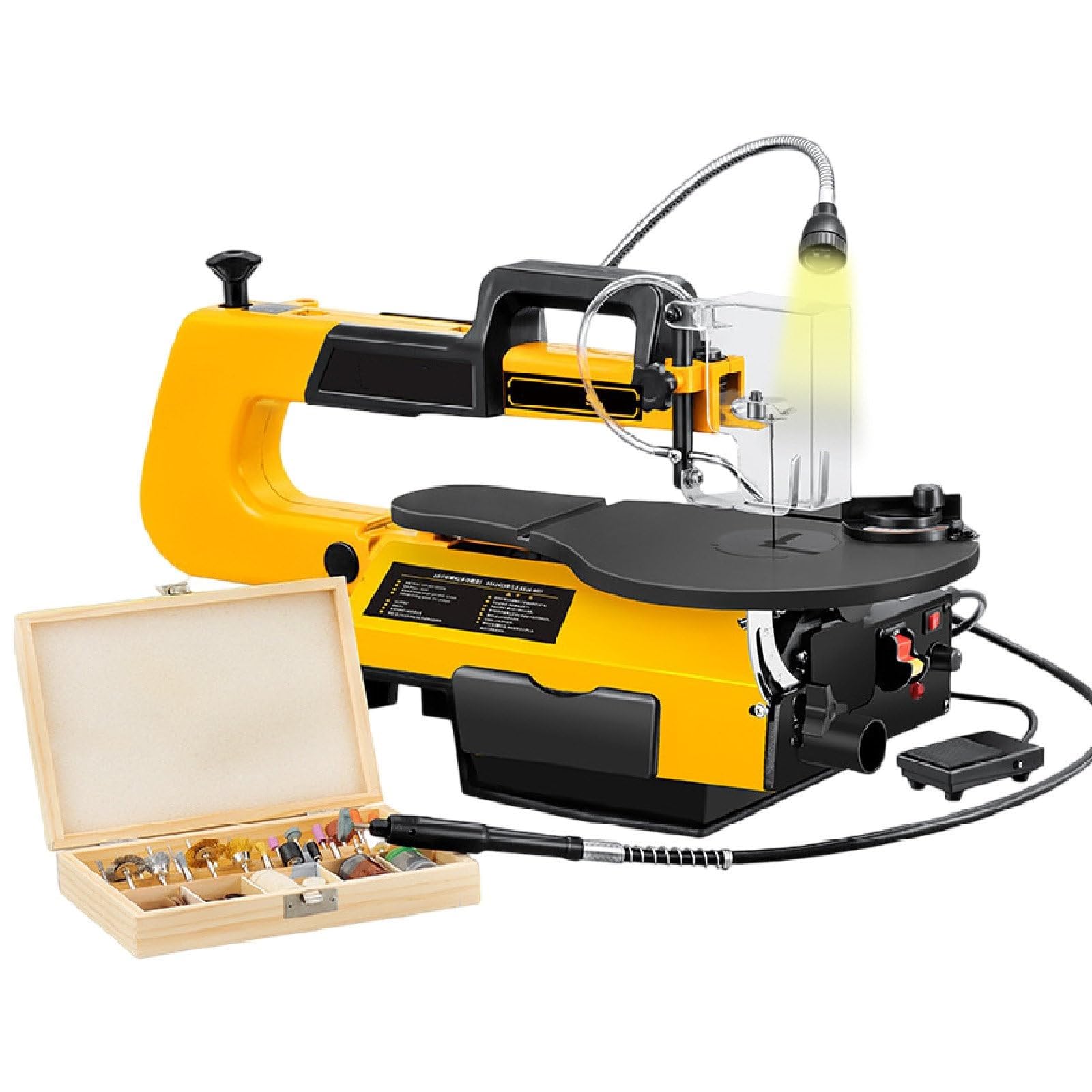 ZHJOPP Variable Speed Scroll Saw - Electric Fret Saw Machine with Tilt Table, Dust Port, 150/180W for Precision Cutting DIY Projects (Multifunc)