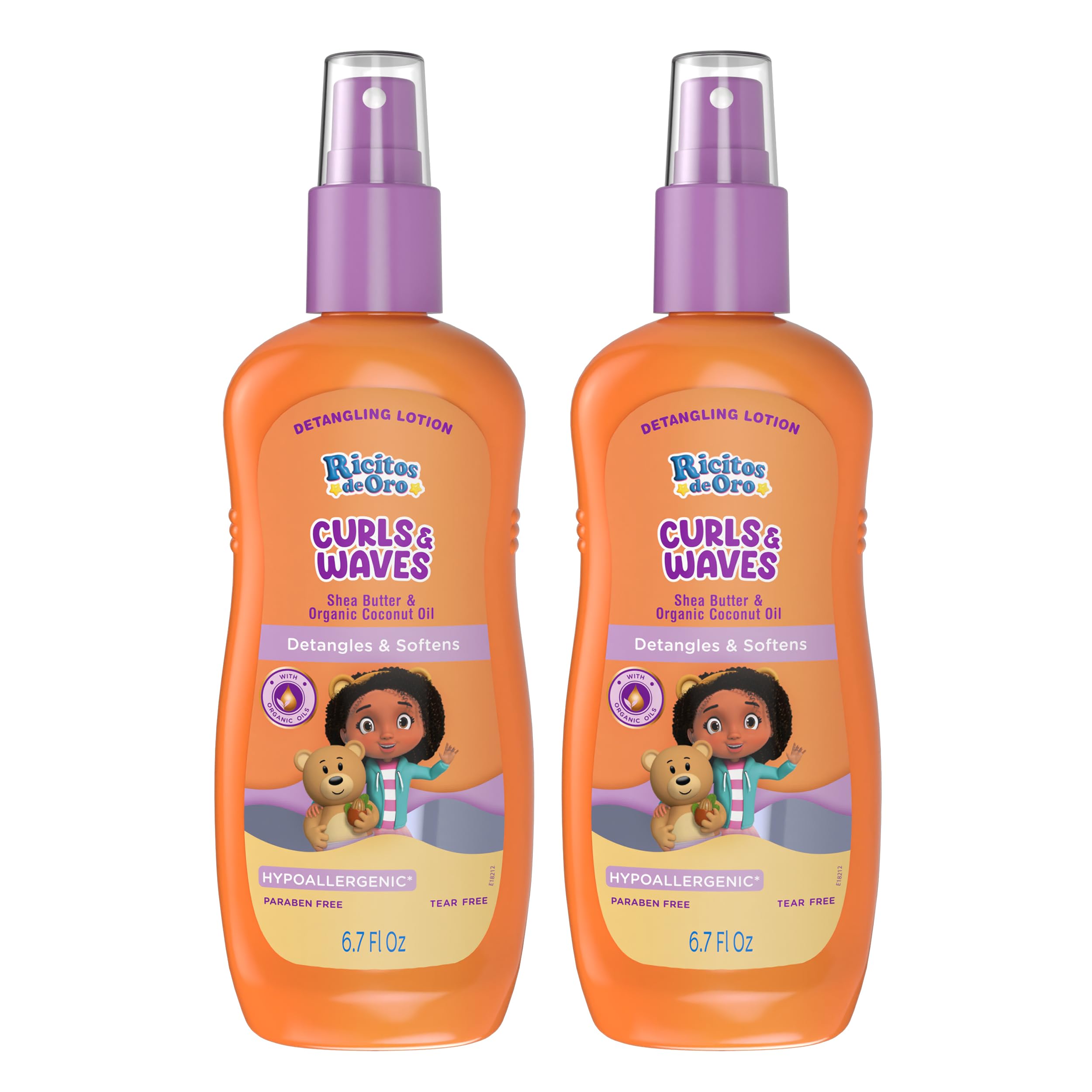 Ricitos de Oro Detangler Spray for Kids | Shea Butter | 6.7 oz | 2-Pack