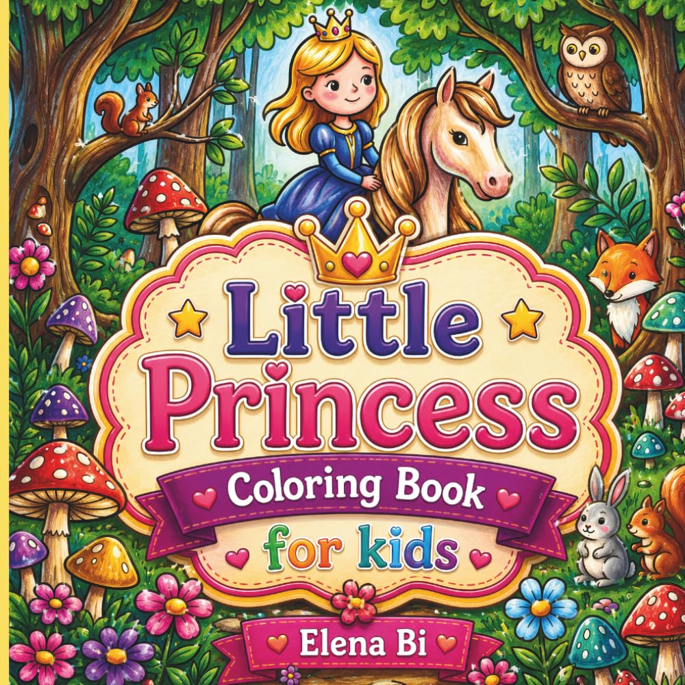 Little Princess Coloring Book for kids: A Princess Coloring Journey Featuring Colored Examples for Every Design