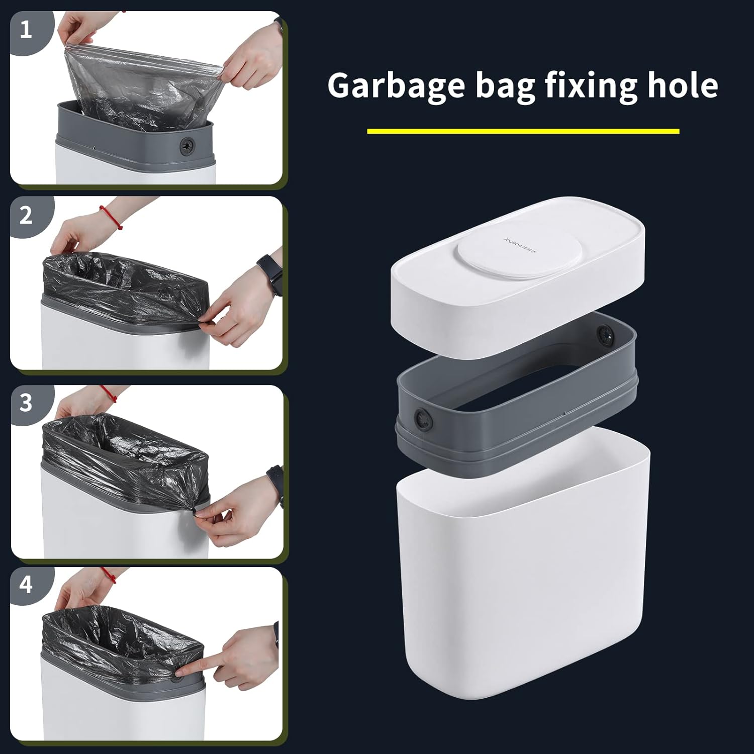 Buy JOYBOS Small Bathroom Trash Can with Lids, 3 Gallon Garbage Can