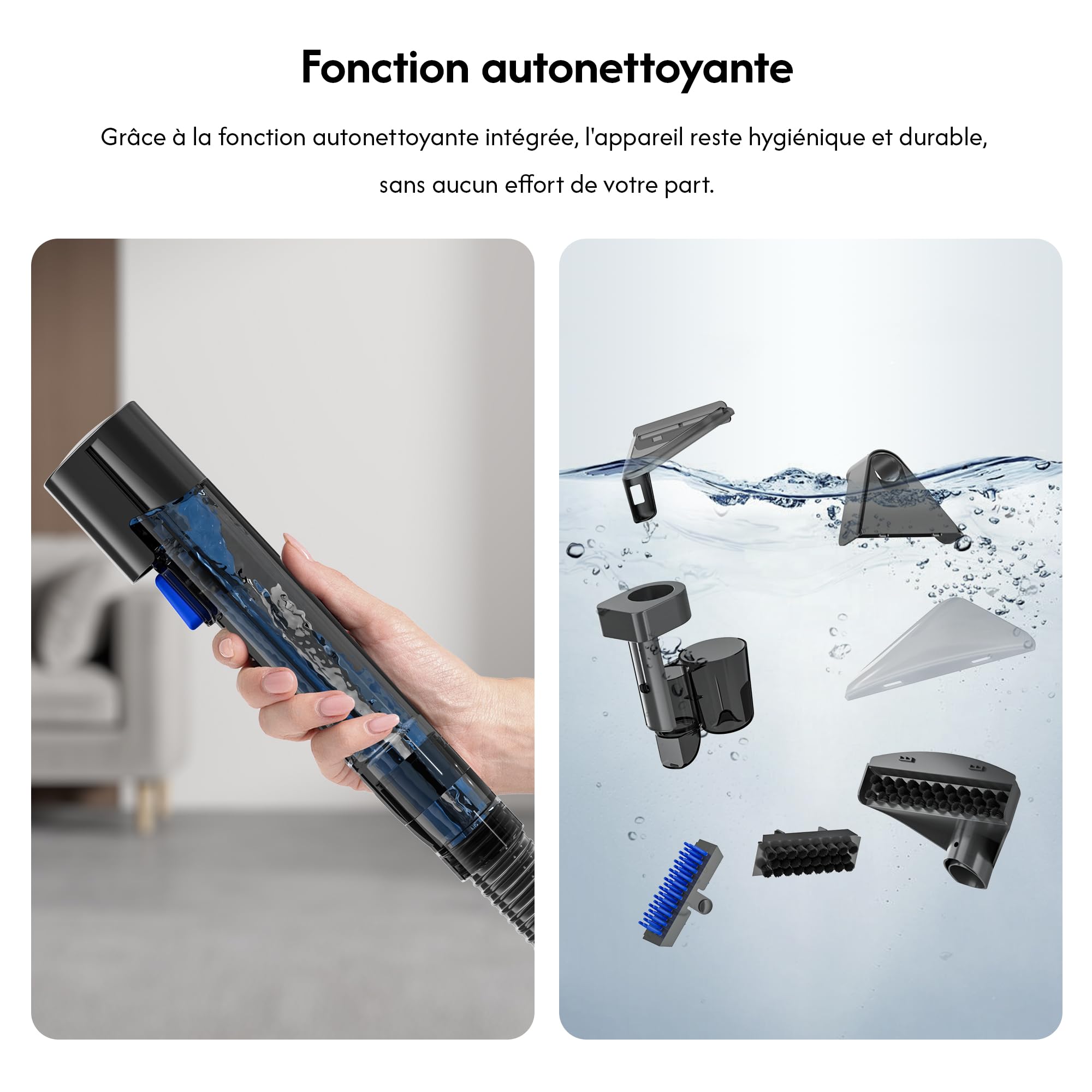 B Flowyfresh Waschsauger, Polsterreiniger-Gerät für Sofa,Teppich,Polstermöbel,Fenster,Auto. Nass-Trockensauger,13 kPa, schnelltrocknend, viel Zubehör, 1,8 l + 0,8 l Wassertank, selbstreinigend