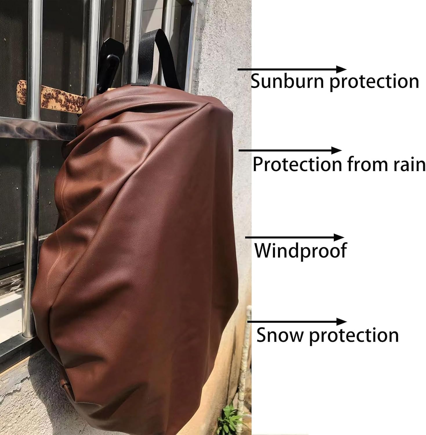 Garden Wall Hose Cover - for Garden Hose 5/8 in. x 50-100ft, Waterproof,Sun-Proof,Dustproof,Leather, Hose covers for outside