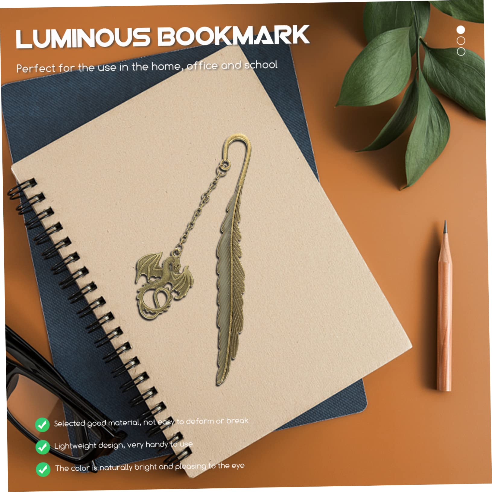 10pezzi Vintage Glow-the-dark Bookmarks Elegant Reading Accessories for Students and Book Unique Page Marking Tools