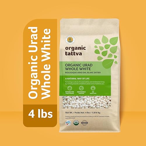 Miniatura 3 de Urad Dal orgánico blanco empaquetado en paquete al vacío de 4 libras