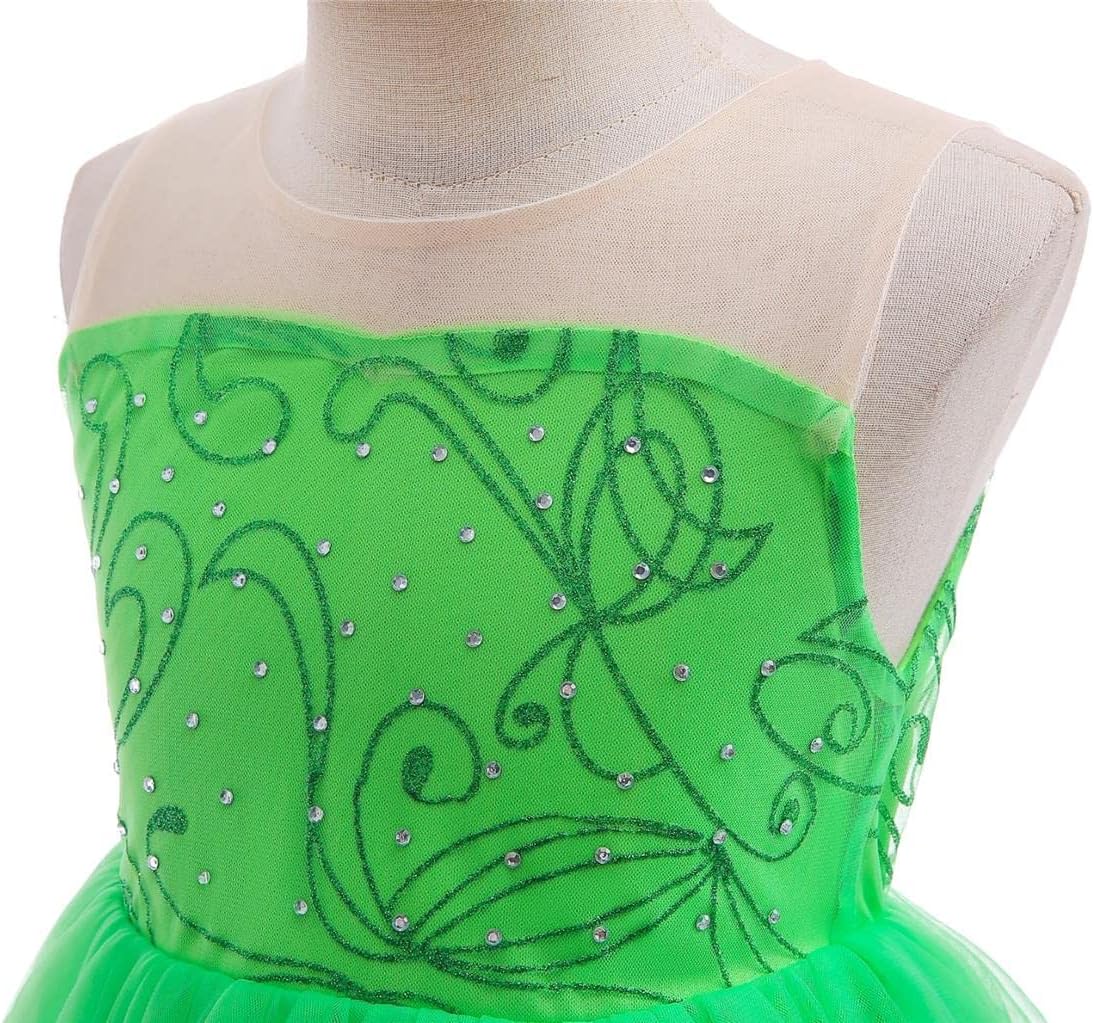 Dressy Daisy Green Fancy Fairy Costume with Butterfly Wings for Toddler and Little Girls Halloween Birthday Party Dress Up