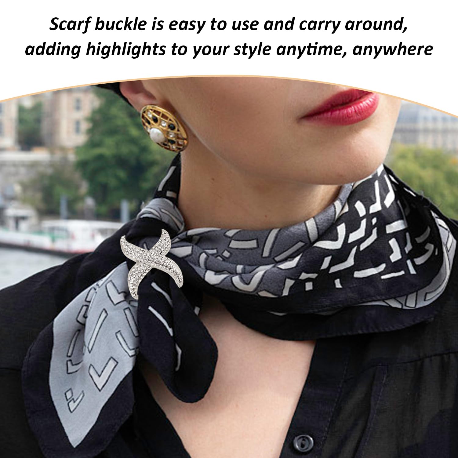 4 Pezzi di Fibbia per Sciarpa, Fibbia Decorativa in Metallo Silver, Accessori per Abbigliamento Unisex