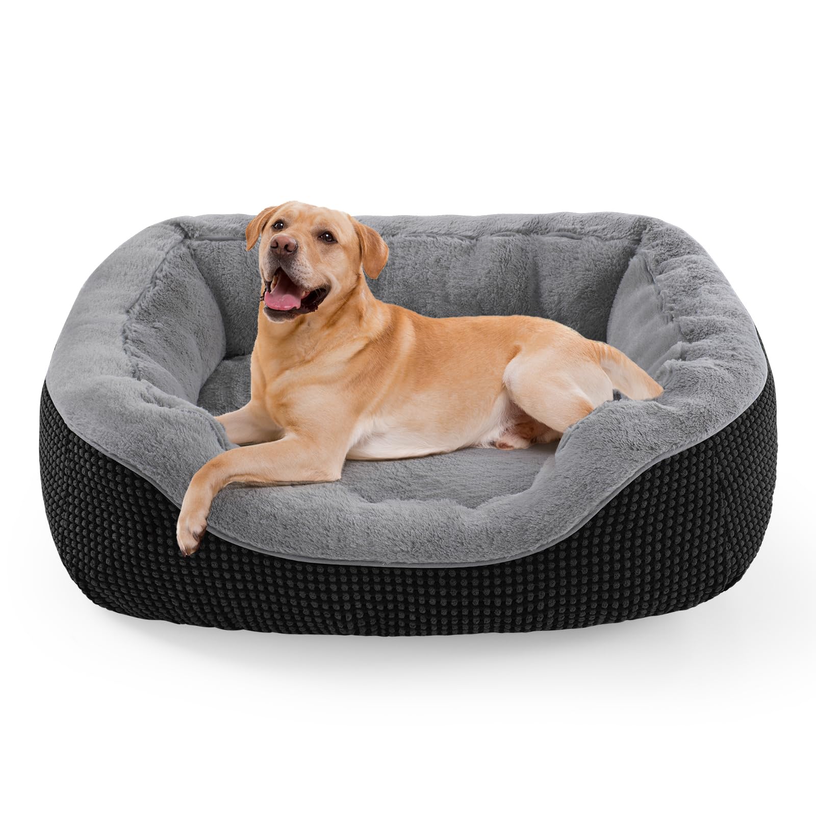 INVENHO Large Dog Beds Large Sized, Washable Orthopedic Warming Soft Sleeping Durable with Anti-Slip Bottom