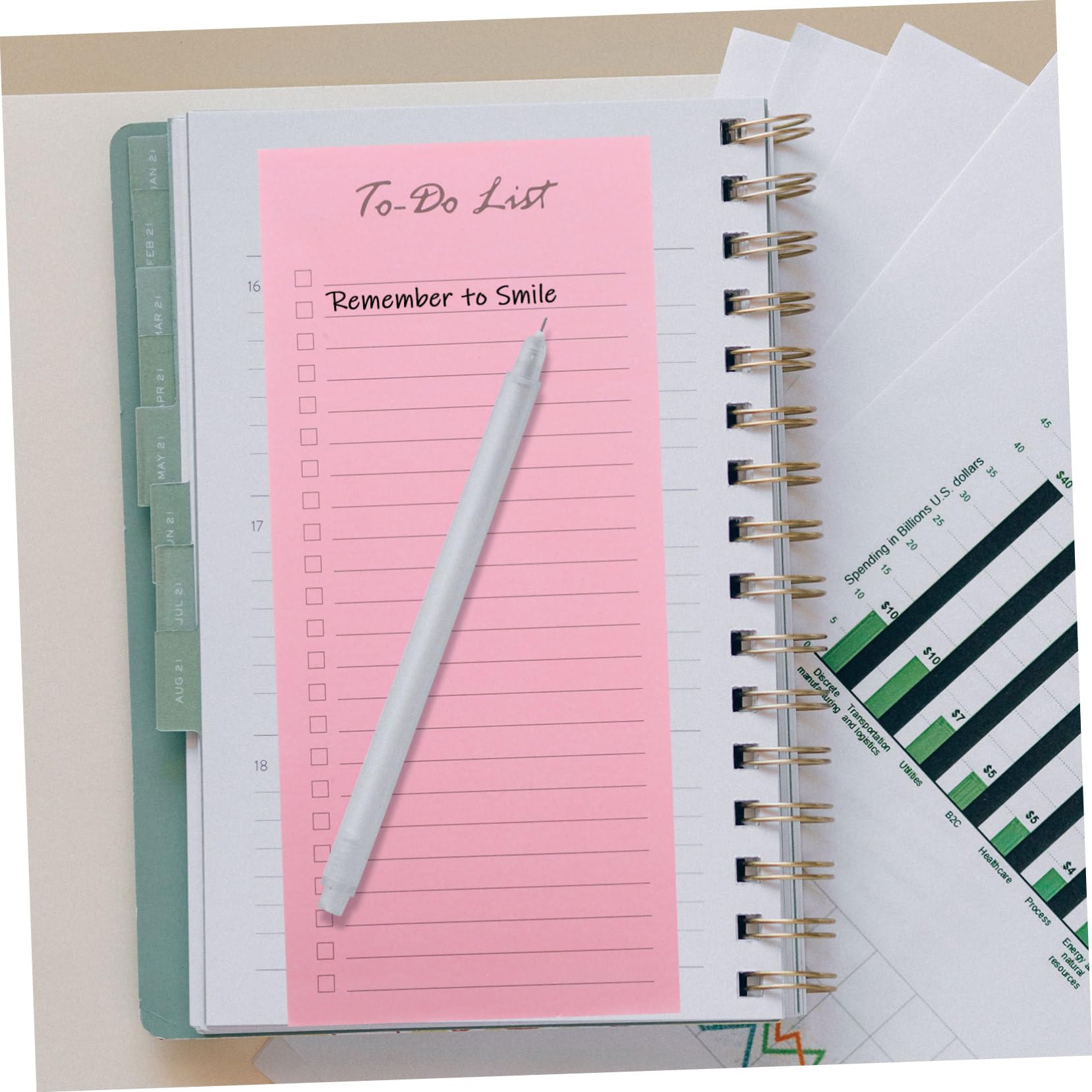 Blocco Note Adesivi To Do 10 Blocchi Carta per Appunti Giornalieri | 50 Fogli per Blocco, Organizzazione Pratica e Formato Portatile, per Scuola e Lavoro