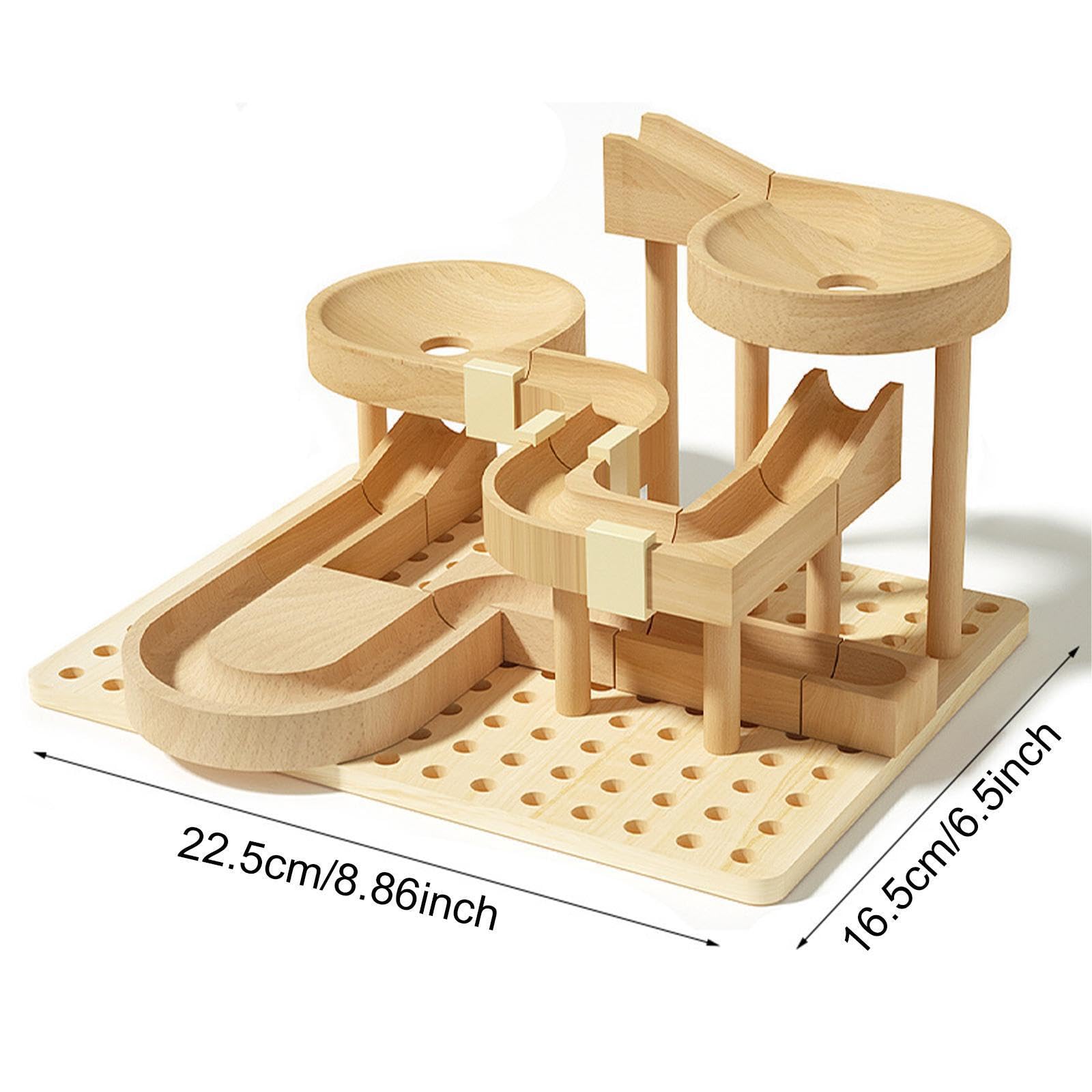DIY Murmelbahn aus Holz – Lernspaß und praktisches Lernen für die Entwicklung von Fähigkeiten. Selbstbausatz: Handmontierte Murmelbahn aus Holz,