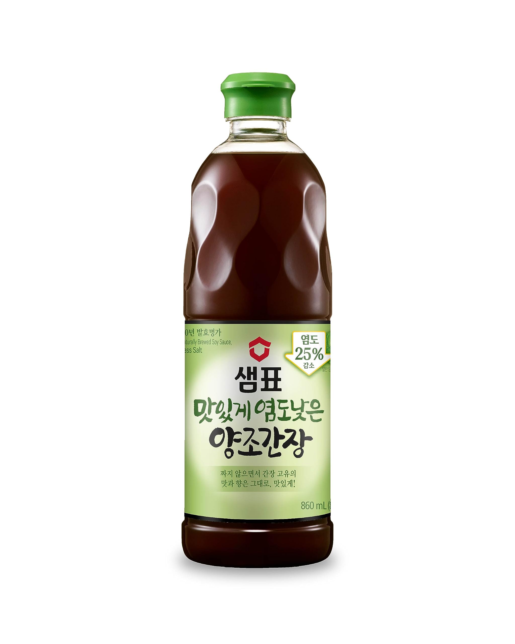SEMPIO Low Sodium Naturally Brewed Soy Sauce - with 25% Less Salt, Made in Korea, Premium, Savory Flavor Enhancer, Multi-purpose, Authentic Korean Cuisine. (29.08 fl oz / 860ml, Vegan, Non-GMO)​