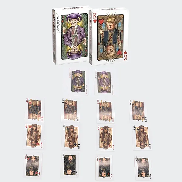Bivpreom Trump Playing Cards，Trump Family Poker Playing Cards Include Trump,Melania,Trump Jr. and Biden Joker，Fun Trump Poker Cards