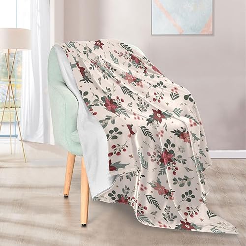 Miniatura 5 de KLL Merry Christmas Pattern Plush Blanket Winter Flannel Fleece Blanket Lightweight Cozy Throws 50x60 Inches for Home Decor, Picnic, Travel
