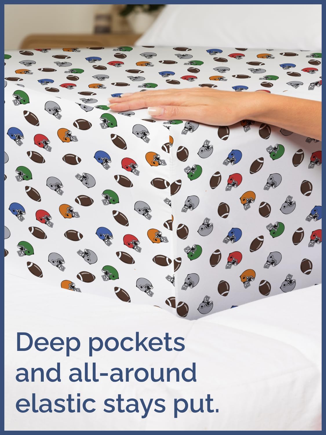 Football Bed Sheets - 3 Piece American Football Bed Sheets - Twin Size Sports Bedding for Kids - Ultra-Soft & Cozy - Breathable & Machine Washable - Helmet Bed Set for Boys, Girls, Teens and Toddlers - Image 6