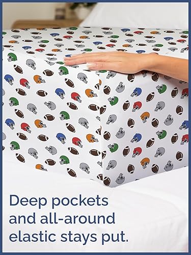 Miniatura 6 de Juego de sábanas de fútbol americano para niños, tamaño individual, sábanas divertidas para camas individuales, bonitas sábanas para niños pequeños