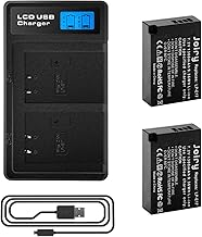 2 x LP-E17 Replacement Battery and LCD Dual Charger Compatible with Canon EOS 77D, EOS 750D, EOS 760D, EOS 8000D, EOS M3, EOS M5, EOS M6, EOS Rebel T6i, EOS Rebel T6s, Kiss X8i