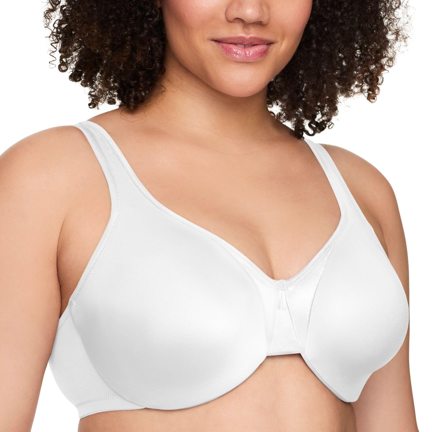 Warner's Women's Signature Cushioned Support and Comfort Underwire Unlined Full-Coverage Bra 35002a, Classic White, 42D