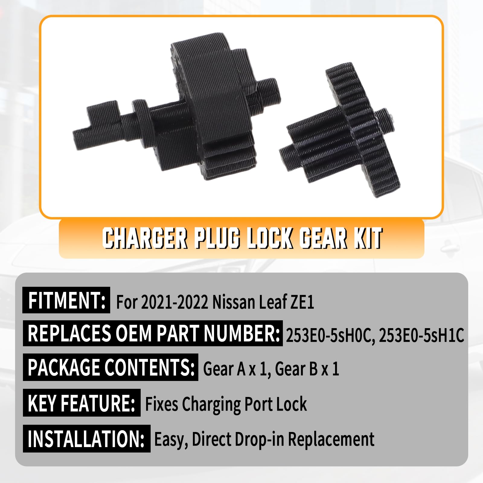 Alpha Rider Charger Plug Lock Gear Kit for 2021 2022 Nissan Leaf