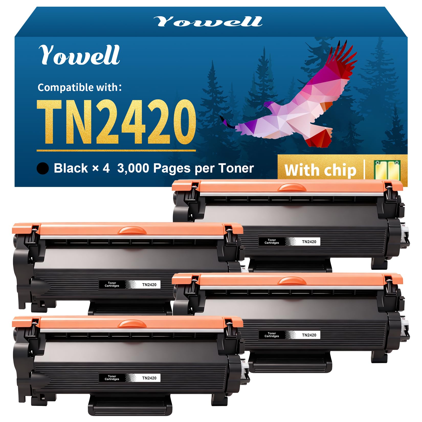 Yowell 142A W1420A Tonerkartusche Mit Chip Kompatibel für HP 142A W1420A 142X W1420X für HP LaserJet MFP M140w Toner für LaserJet M110w M110 MFP M139w M139 M140w M140 (1 Schwarz)