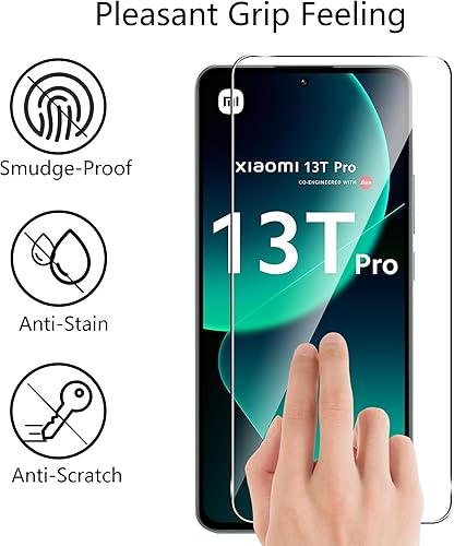 Miniatura 3 de Suttkue Protector de pantalla para Xiaomi 13T13T Pro, dureza 9H, antiarañazos, antiarañazos (2 + 2 unidades)
