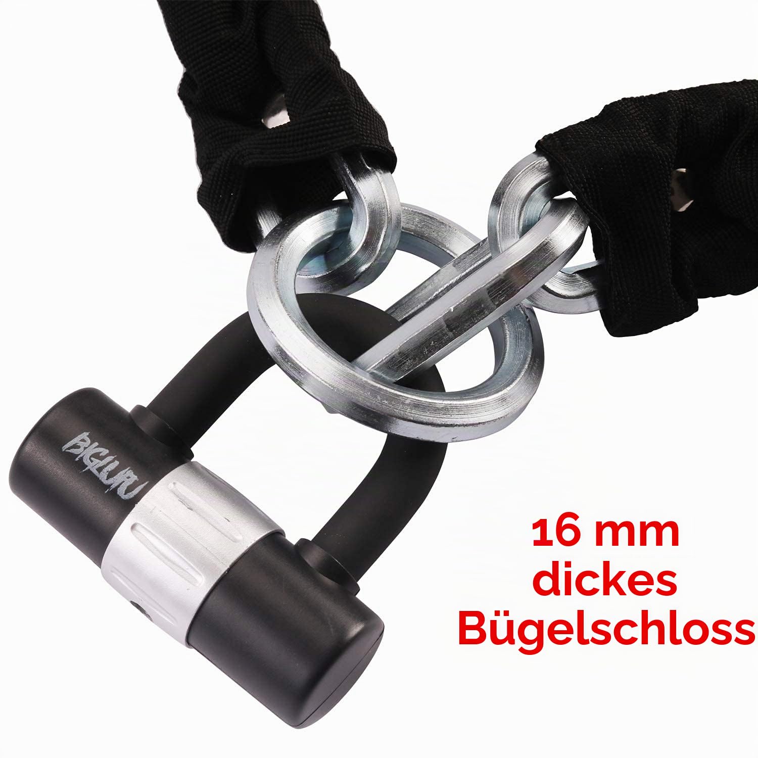 Fahrradschloss Kettenschloss mit 4 Schlüssel Hohe Sicherheit, 100/120/150cm Lang Motorradschloss 10/12/15mm dicke Silber Kette mit U-Schloss schlösser für Fahrrad, Motorrad, Scooter