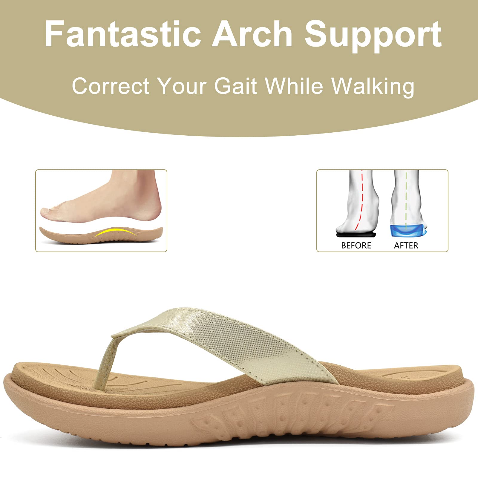 jiajiale Infradito Donna Moda Ortopediche Estive Comode Pelle Supporto Arco Plantare Flip Flop Doccia Spiaggia Piscina Aperte Mare Leggere Eleganti Ciabatte Antiscivolo Gomma Suole