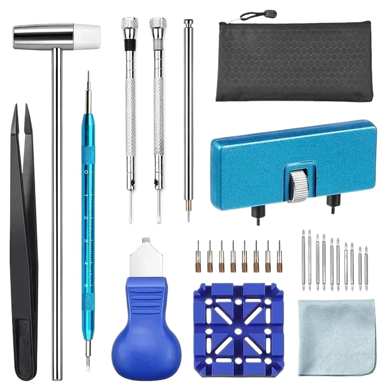 Kit De ReparacióN De Relojes 29 Uds conjunto de herramientas de reparación de relojes abridor de relojes Kit de herramientas de reparación reloj palanca cuchillo destornillador Pin martillo conjunto f