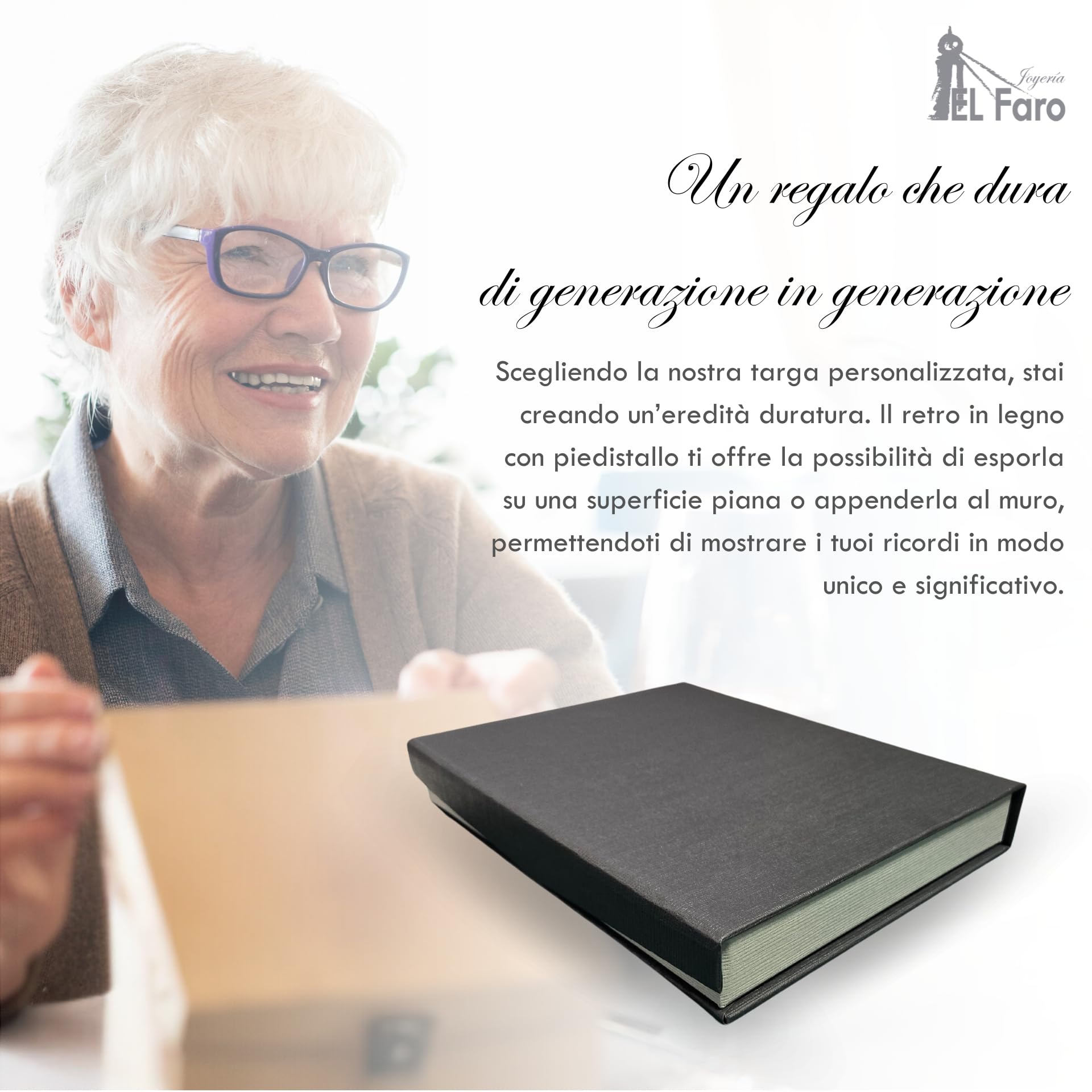 JOYERIA EL FARO Targa commemorativa personalizzata con incisione | Cofanetto premium incluso, Ideale per anniversari, Pensioni, Dediche speciali