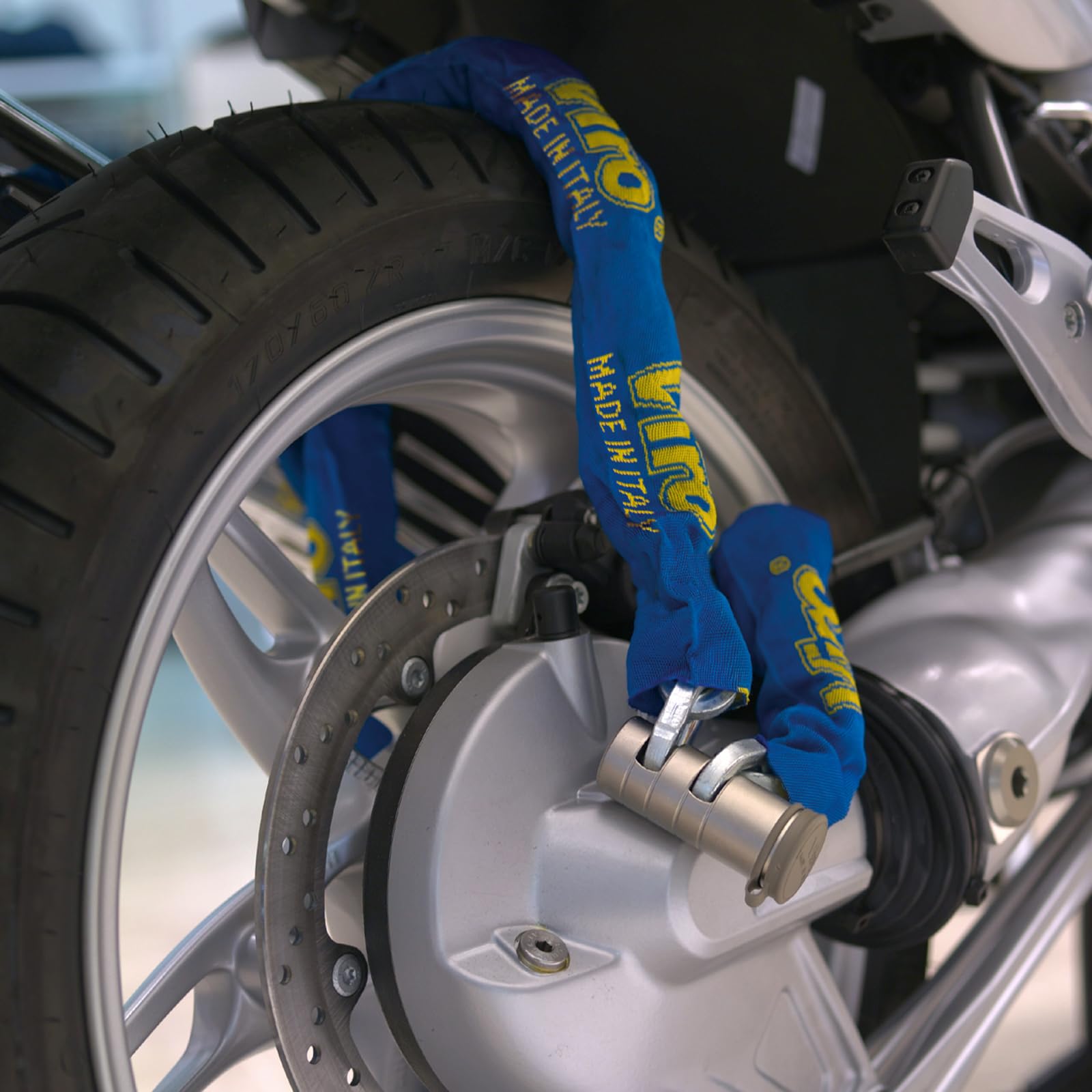 Viro | Catena Moto e Scooter 120 cm, con Lucchetto Moto Totem, Anticorrosione, Anti-scasso e Antitrapano