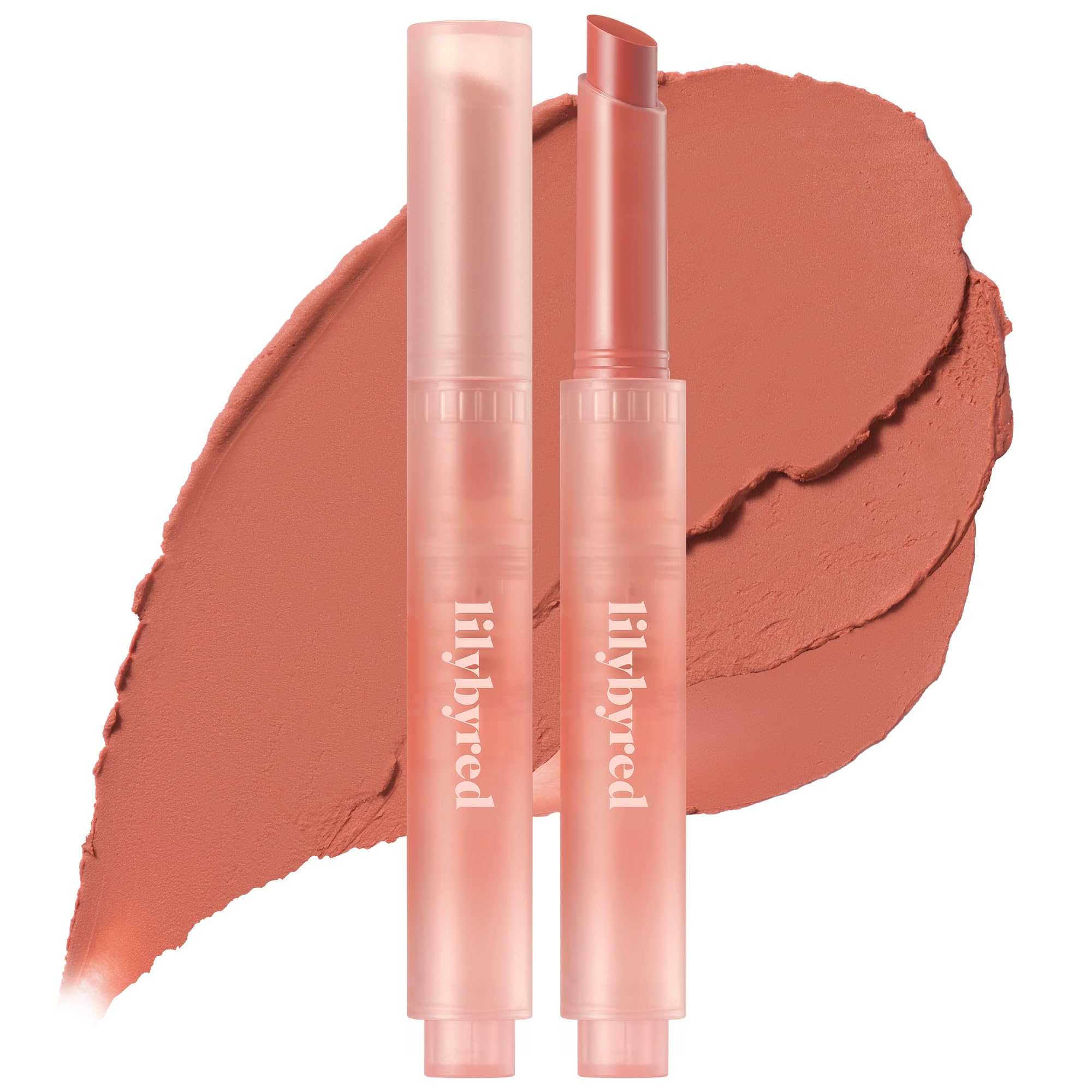 lilybyred Milky Blur Fondue Bar | Korean Multi-Use Lip & Cheek Stick, Soft-Focus Effect, Blur Pot Formula, Velvet Matte Finish, Lightweight, Easy to Blend, 0.06 oz. (01 Apricot in Peanut Butter)