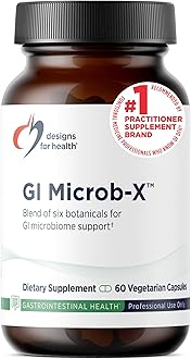 Designs for Health GI Microb-X - Botanical Gut Support, Cleanse + Detox Supplement with Tribulus, Berberine + Barberry Extract - Vegetarian + Non-GMO (60 Capsules)