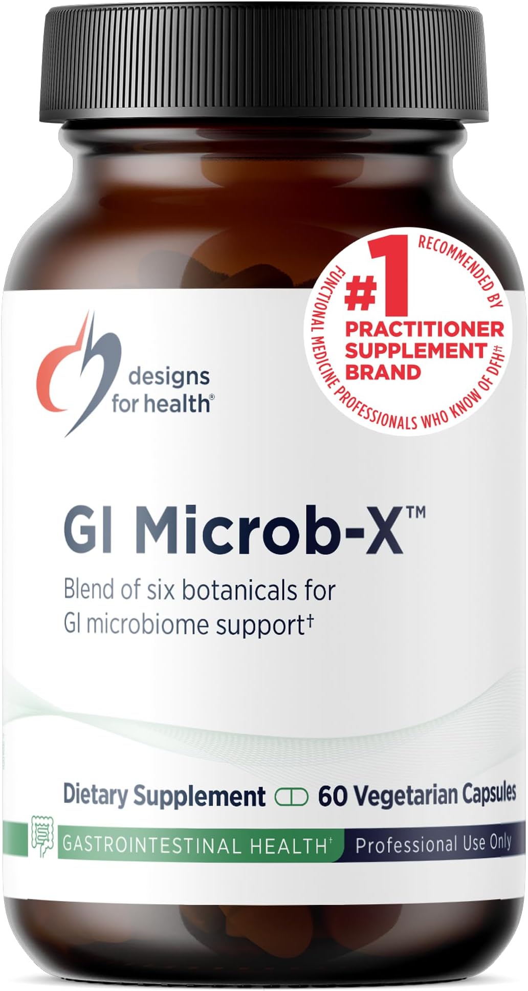 Designs for Health GI Microb-X - Botanical Gut Support, Cleanse + Detox Supplement with Tribulus, Berberine + Barberry Extract - Vegetarian + Non-GMO (60 Capsules)