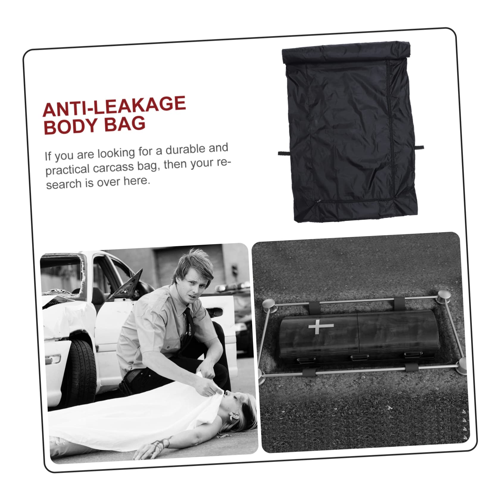 CIYODO 1pc Body Bag Funeral Bags Treatment Pouch Animal Cadaver Bag Carcass Bag Body Shrouding Bag Large Storage Bags Leak- Proof Body Corpse Handling Bag Oxford Cloth Black