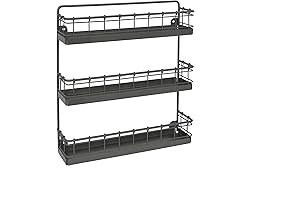 Spice Rack with Industrial Flair: Spectrum Vintage Wall-Mount 3-Tier Wire Rack