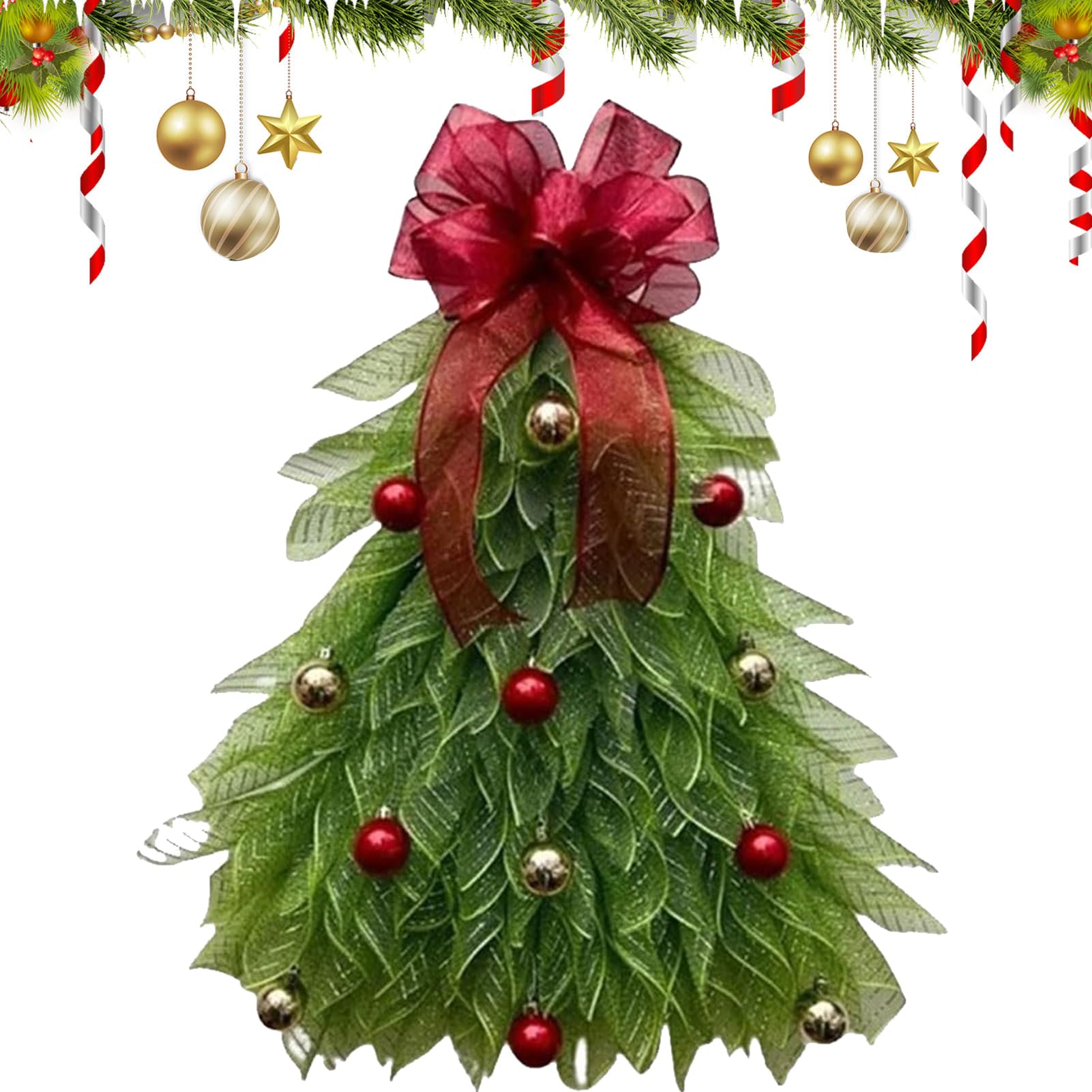 Corona de Navidad artificial de bienvenida para fiestas y decoración de salas de estar