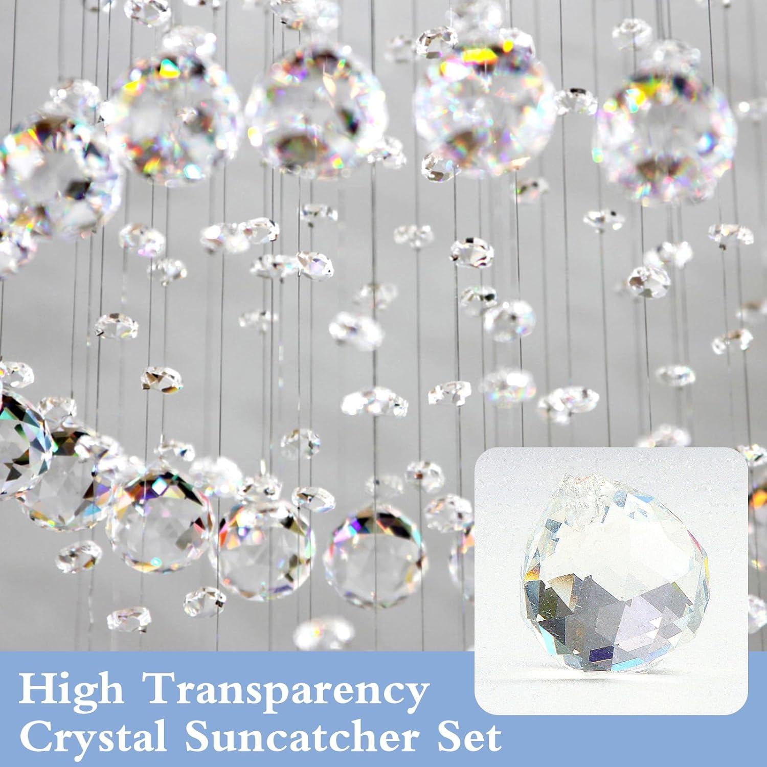 Cristaux Attrape-soleil 20 Mm - Lot De 24 - Prismes Transparents - Décoration Fenêtre, Jardin, Mariage - 10