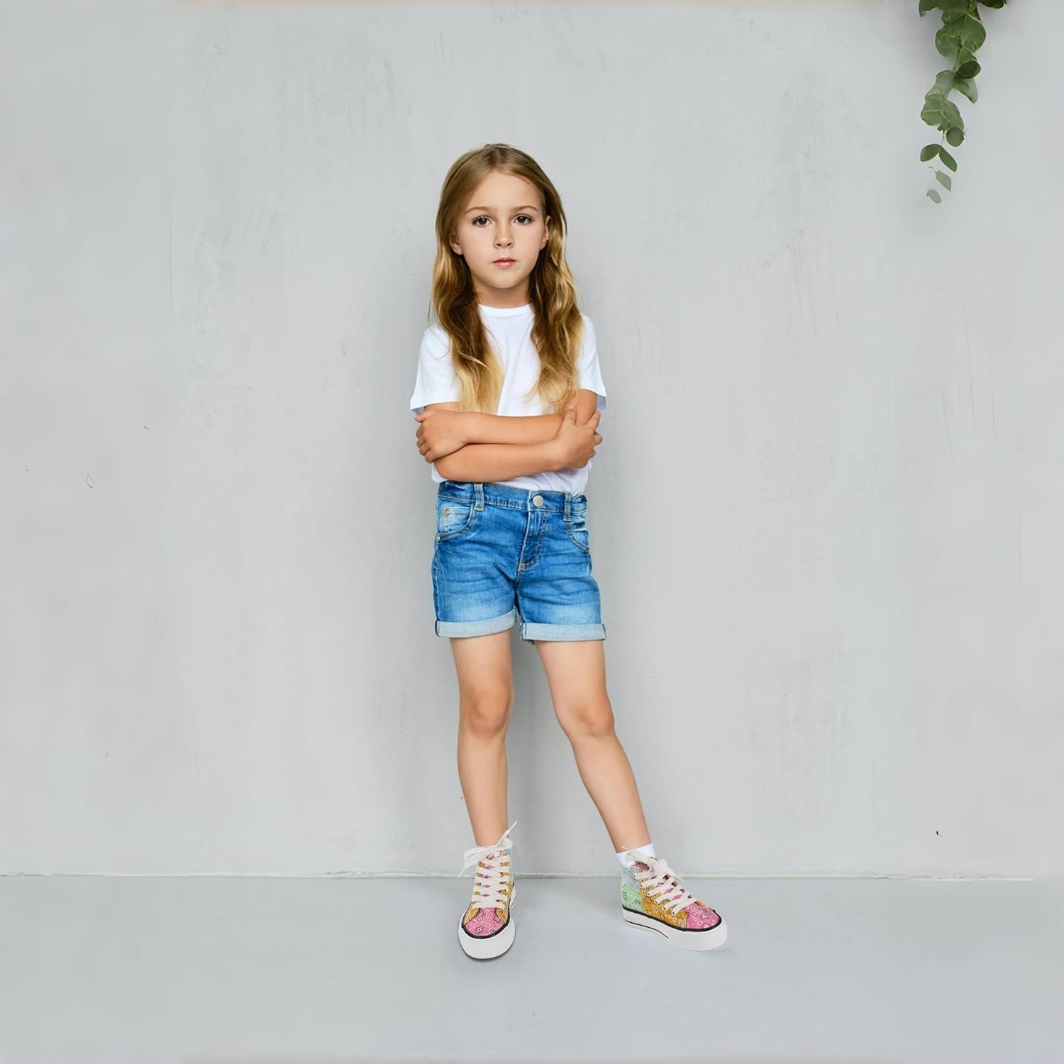 JUDIS Girls’ Platform Canvas Shoes Lace-up Fashion Sneakers Low Top and High Top Casual Shoes for Girls - Image 2